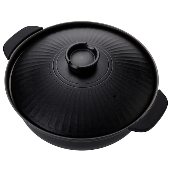 IH・ガス火 軽量土鍋風卓上鍋 27cm ブラック (KY040) 15枚目画像