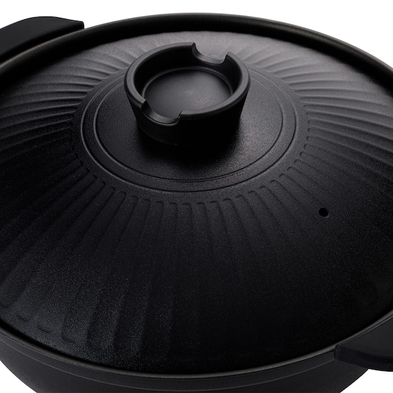 IH・ガス火 軽量土鍋風卓上鍋 27cm ブラック (KY040) 17枚目画像