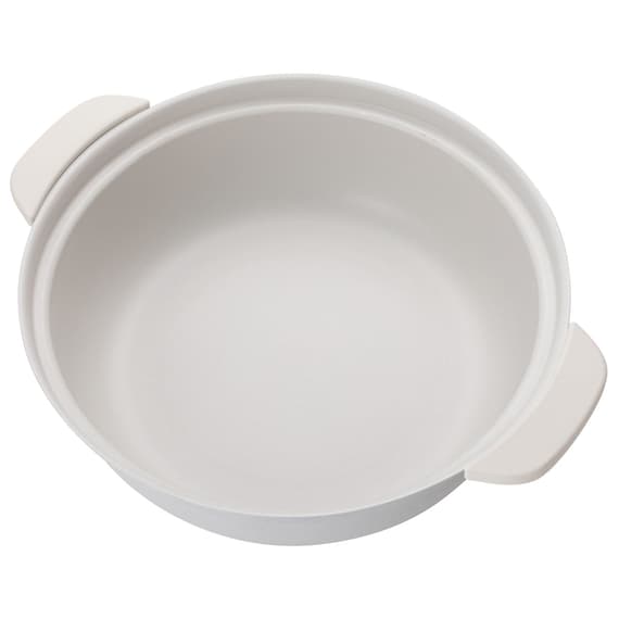 IH・ガス火 軽量土鍋風卓上鍋 27cm アイボリー (KY041) 18枚目画像