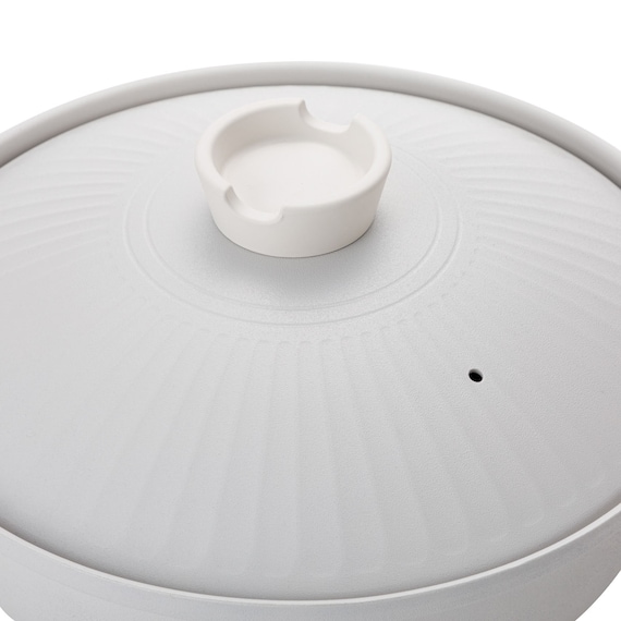 IH・ガス火 軽量土鍋風卓上鍋 27cm アイボリー (KY041) 19枚目画像