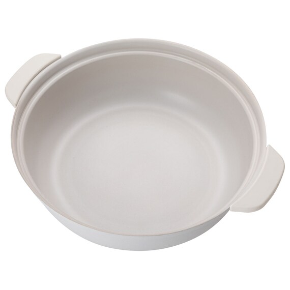 IH・ガス火 軽量土鍋風卓上鍋 30cm アイボリー (KY041) 18枚目画像