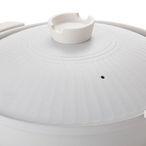 IH・ガス火 軽量土鍋風卓上鍋 30cm アイボリー (KY041) 19枚目画像
