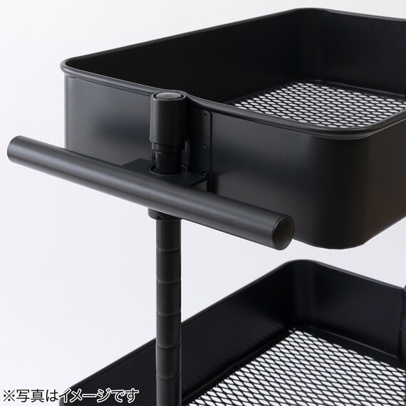 スチールワゴン トロリ用 バッグハンガー(ブラック) 6枚目画像