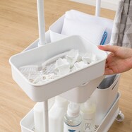 スチールワゴン トロリ用 回転バスケット(ホワイト)