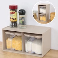 縦横置ける調味料ポットセット(2P モカ JC419)