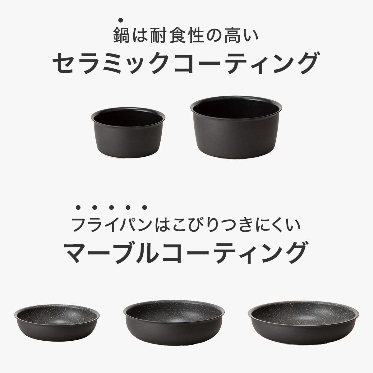取っ手がとれる】超軽量扱いやすい鍋・フライパン12点セット(TORERU3