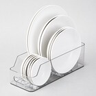 お皿を立てて収納できるディッシュスタンド 高さ8cm クリア (Nブラン) 1枚目画像