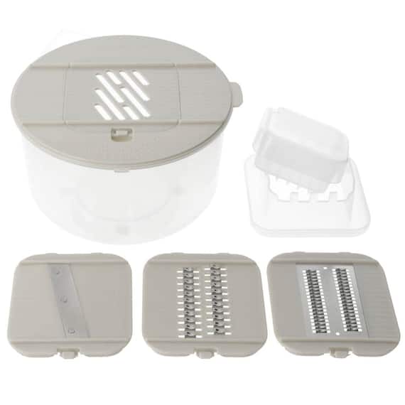 1台10役コンパクトスライサー保存セットスピナータイプ(KY026 モカ) 1枚目画像