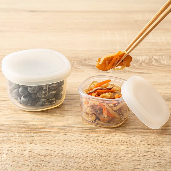 電子レンジ・食洗機対応 シリコーン保存容器2個セット(0.1L/0.2L 2P) 1枚目画像