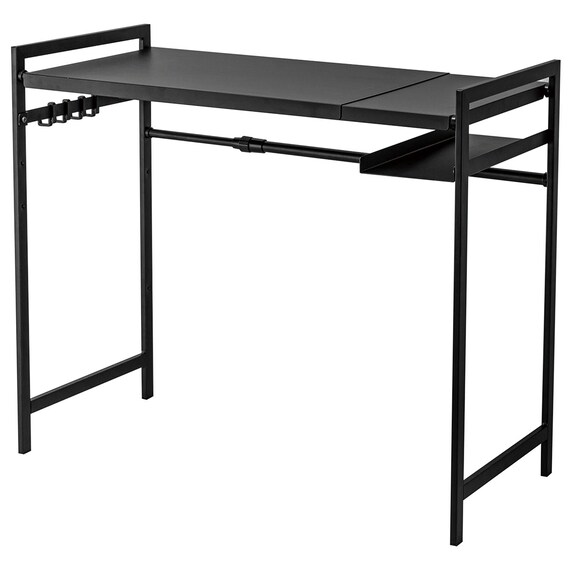 伸縮レンジラック ラップホルダー・フック付き 50~75cm(ブラック) 6枚目画像