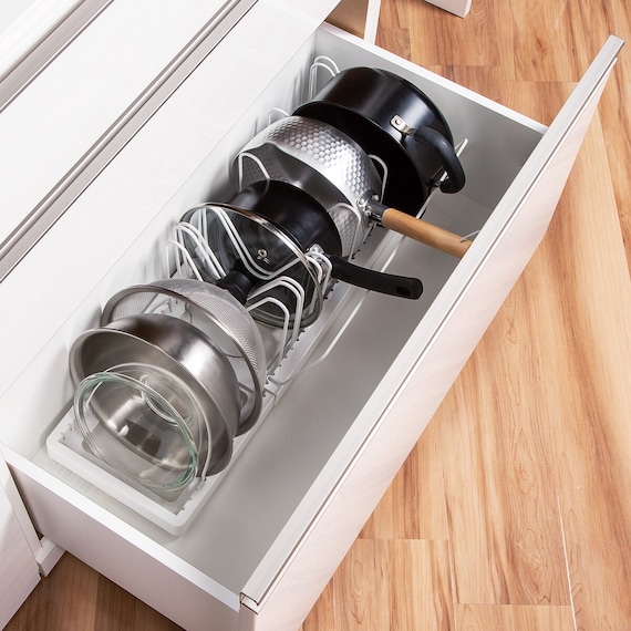 伸縮ザル・ボウル・フライパンスタンド 伸縮幅45-86cm (MG-4686) 1枚目画像