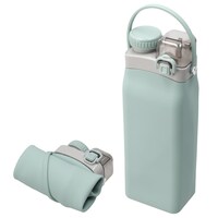 折りたたんで小さくなるシリコーンボトル 600ml (ターコイズブルー)