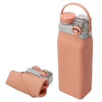 折りたたんで小さくなるシリコーンボトル 600ml (オレンジ)