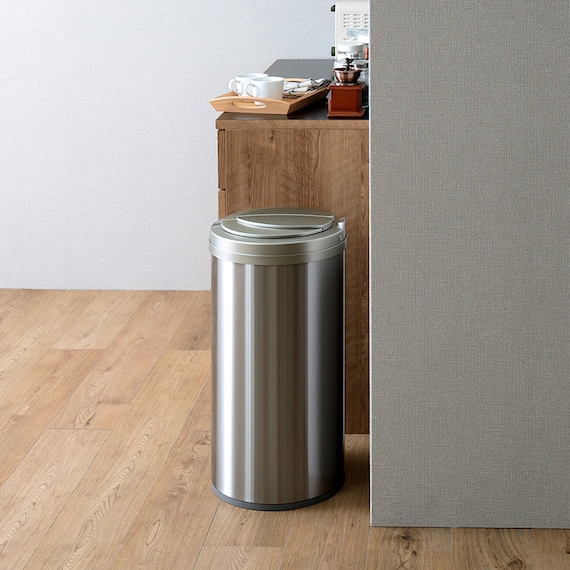 円形自動開閉ゴミ箱 49L (ステンレス製) 6枚目画像