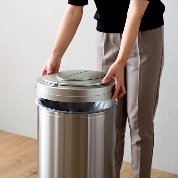 円形自動開閉ゴミ箱 49L (ステンレス製) 12枚目画像