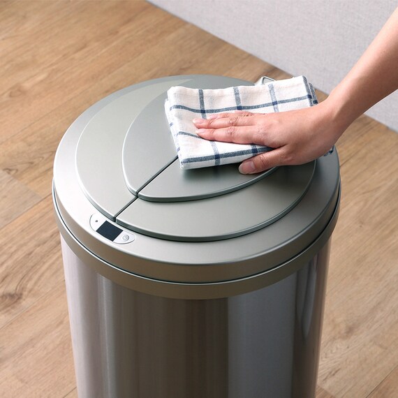 円形自動開閉ゴミ箱 49L (ステンレス製) 15枚目画像