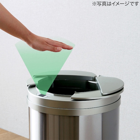 円形自動開閉ゴミ箱 49L (ステンレス製) 16枚目画像