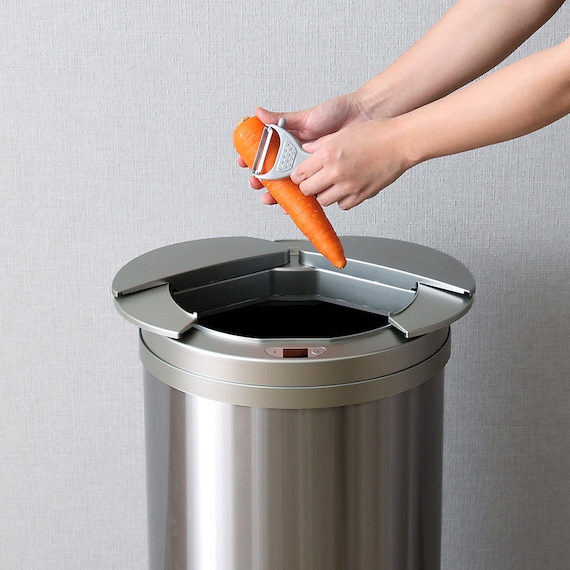 円形自動開閉ゴミ箱 49L (ステンレス製) 17枚目画像