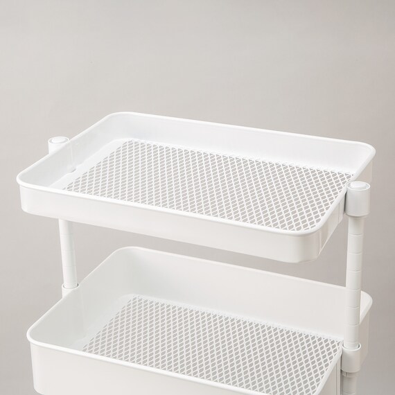 スチールワゴントロリ3レギュラー用 バスケットハーフ (ホワイト) 1枚目画像