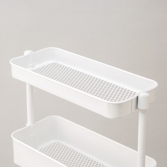 スチールワゴントロリ3スリム用 バスケットハーフ (ホワイト) 1枚目画像