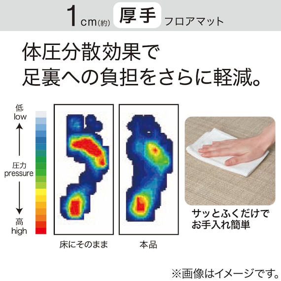 拭けるキッチン用クッションフロアマット(USP 45X120 JQ25) 4枚目画像