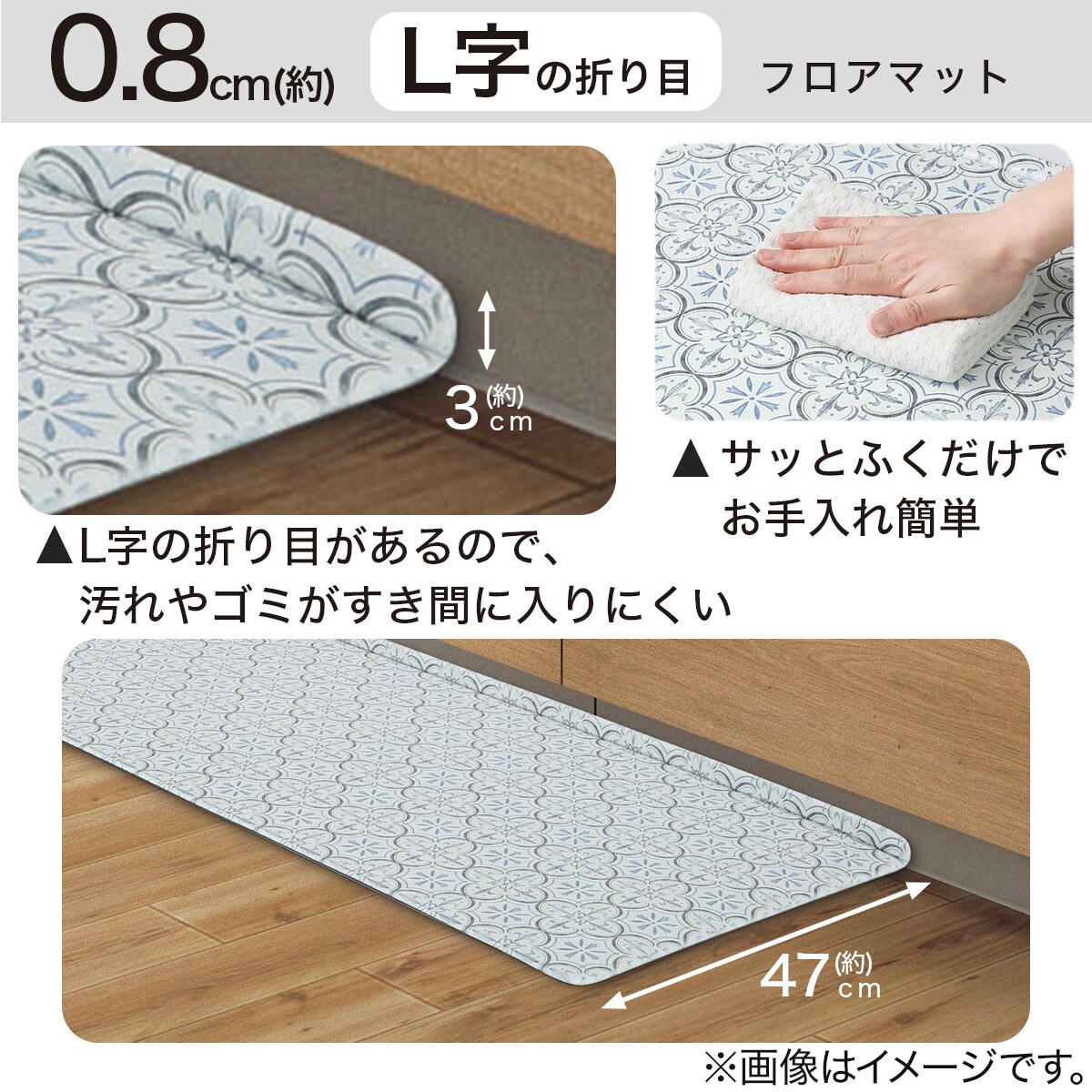 すき間に汚れやゴミがたまりにくい PVCキッチン用クッション