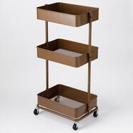 【ネット特別色】3段とも高さ調節ができるスチール ワゴン トロリ4 レギュラー