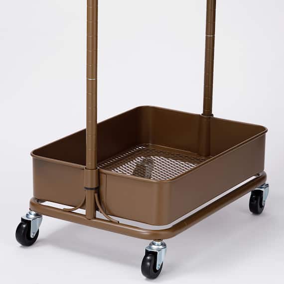 【ネット特別色】3段とも高さ調節ができるキッチンワゴン レギュラー (ダークブラウン)【スチールワゴン トロリ4】 10枚目画像