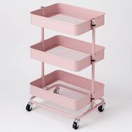 【ネット特別色】3段とも高さ調節ができるスチール ワゴン トロリ4 コンパクト