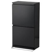 分別ダストボックス ワイド (ペダル2段 40L ダークグレー)