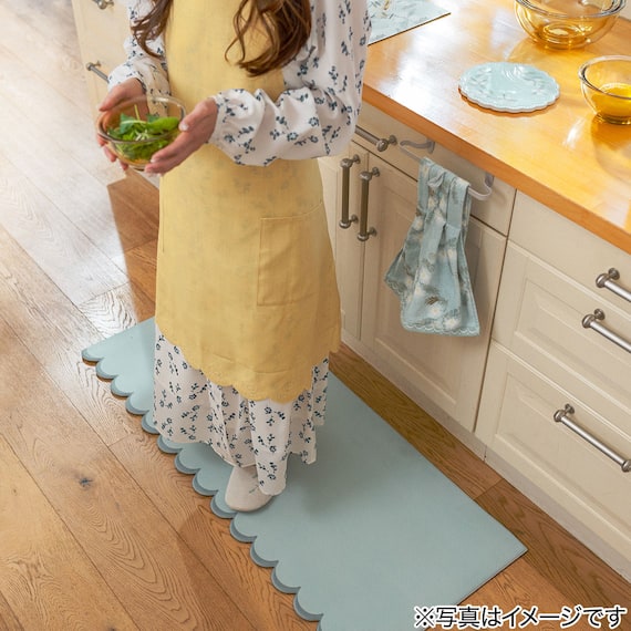 PVCキッチンマット 波型(ブルー 240 NG04) 2枚目画像