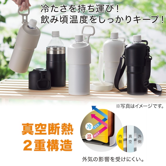 【折りたたみ取っ手タイプ】ペットボトルホルダー 500-650ml (E ピンク) 3枚目画像