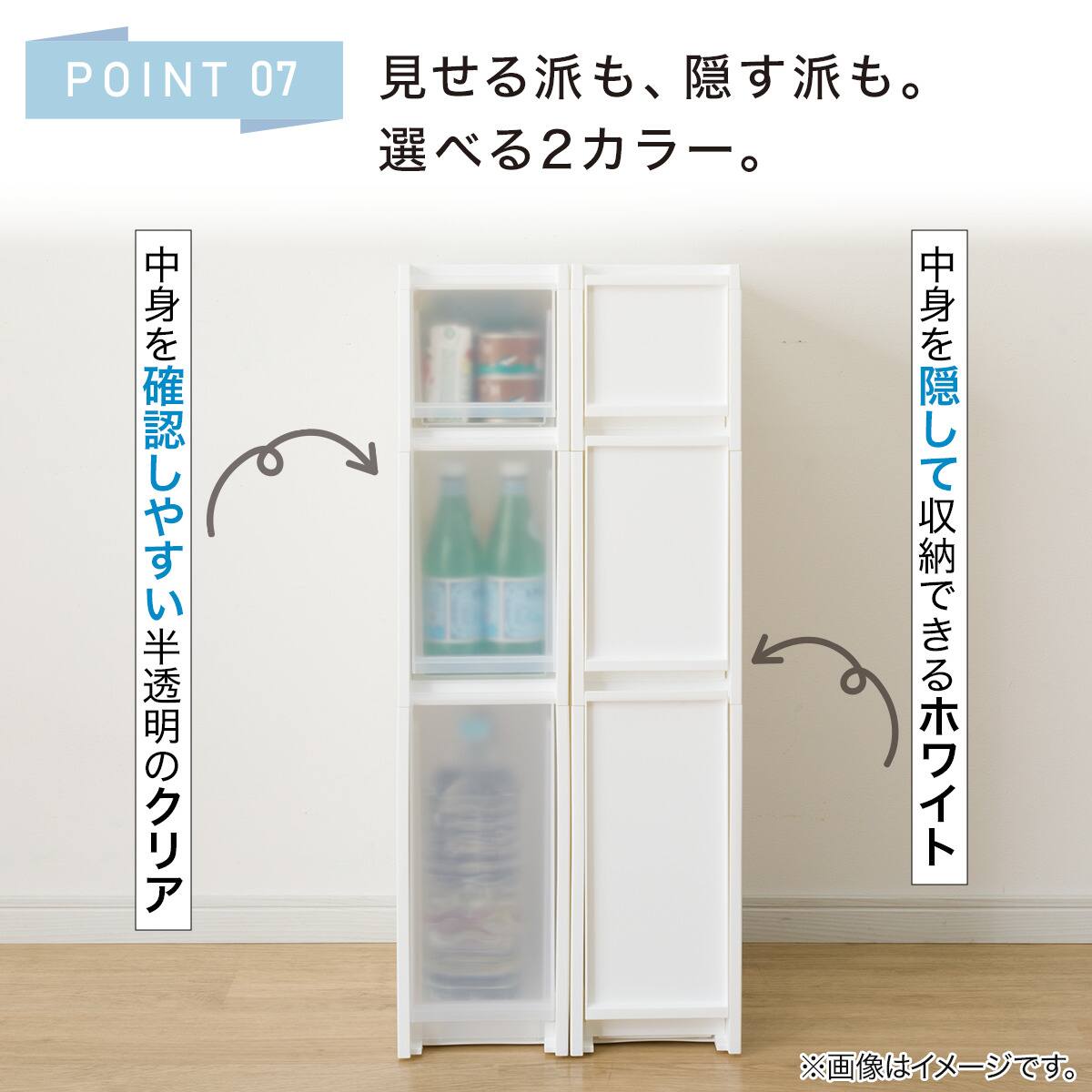 幅18cm ハイタイプ】積み重ねるスリムストッカー 引き出しマルチ分割