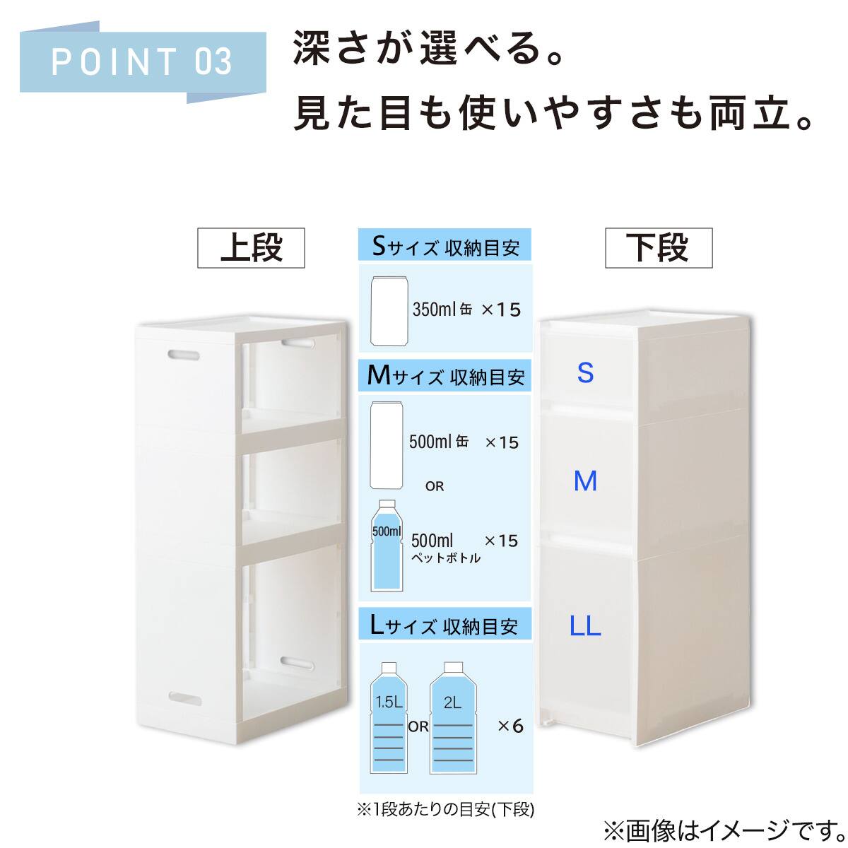 幅27cm ハイタイプ】積み重ねるスリムストッカー 引き出しマルチ分割