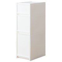 【幅27cm 3段】スリムストッカー 引き出しマルチ分割タイプ(N01)WH