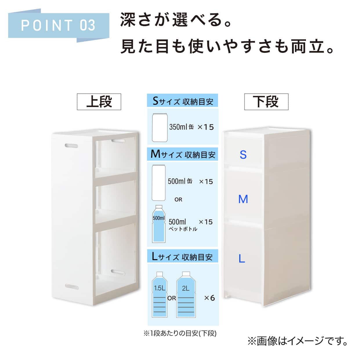幅27cm ハイタイプ】積み重ねるスリムストッカー 引き出しマルチ分割