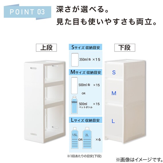 幅27cm ハイタイプ】積み重ねるスリムストッカー 引き出しマルチ分割 