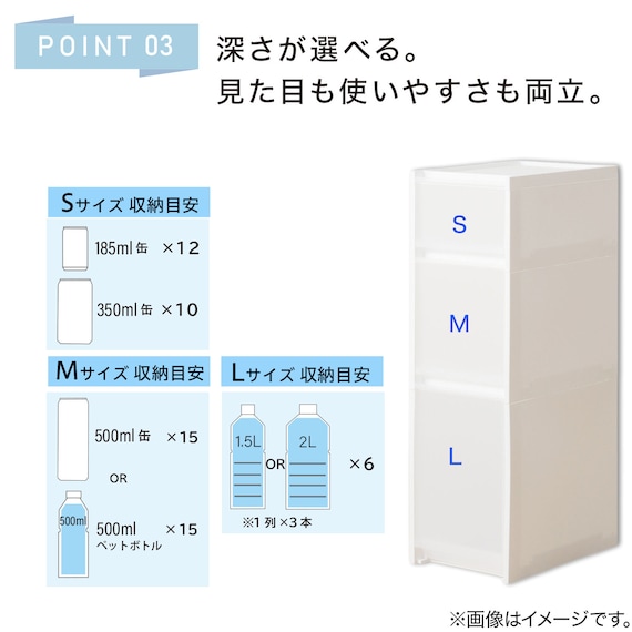 【幅27cm 3段】スリムストッカー 引き出しマルチ分割タイプ(N01)CL 7枚目画像