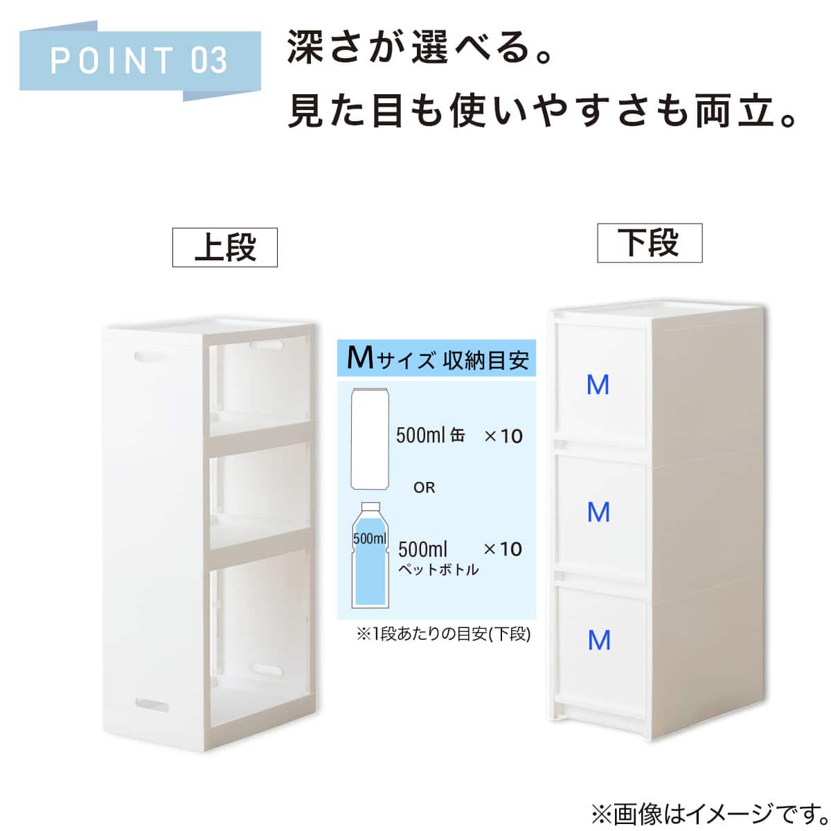 幅27cm ハイタイプ】積み重ねるスリムストッカー 引き出し均等分割
