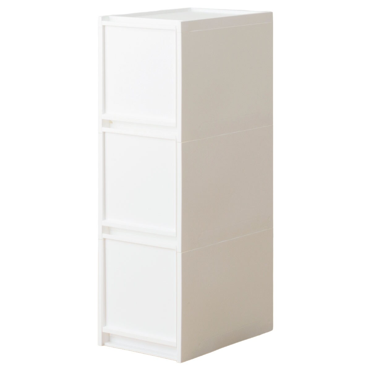 幅27cm 3段】スリムストッカー 引き出し均等分割タイプ(N01)WH