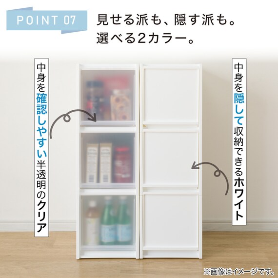 【幅27cm ハイタイプ】積み重ねるスリムストッカー 引き出し均等分割タイプ(N01)CL 10枚目画像