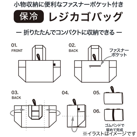レジカゴバッグ保冷機能付き(ブルー BR06) 5枚目画像