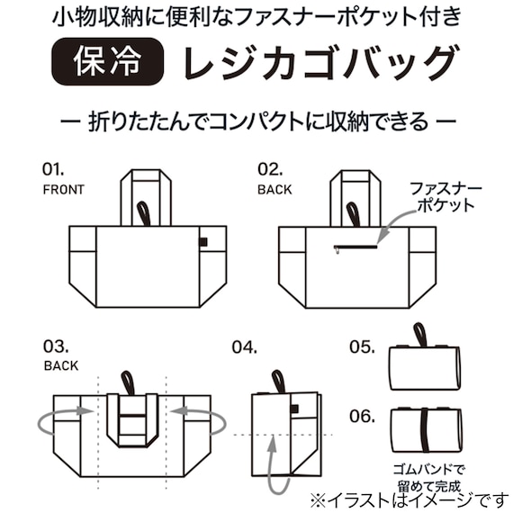 レジカゴバッグ保冷機能付き(ブルー BR06) 5枚目画像