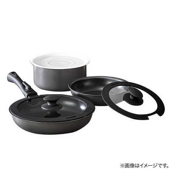 【取っ手がとれる】フライパン・鍋7点セット IHスピンコート(TORERU3) トレル つるつるコーティング 18枚目画像