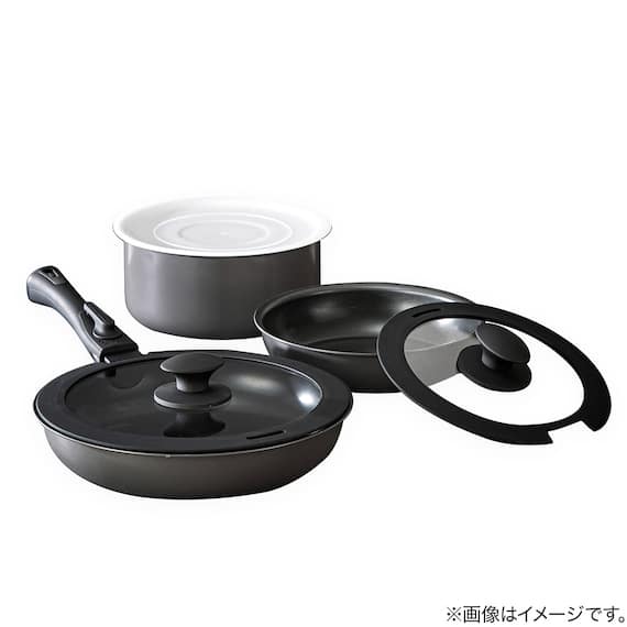 【取っ手がとれる】フライパン・鍋7点セット IHスピンコート(TORERU3) トレル つるつるコーティング 18枚目画像