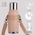 ストラップ付きステンレスボトルコップ付き (AS-500 ローズ) 2枚目画像