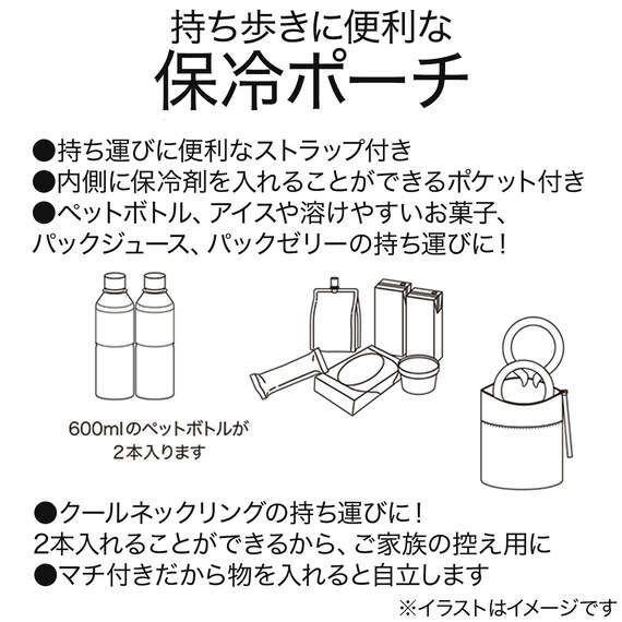 立つ保冷ポーチ(ブルー BR06) 2枚目画像