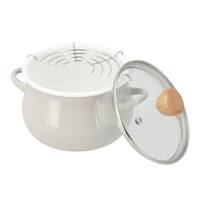 IH・ガス火 ホーロー天ぷら鍋(モカ PO002)