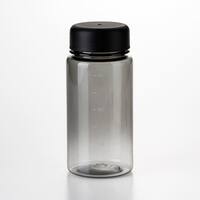 目盛り付き 常温 ウォーターボトル 350ml (ブラック) 軽量 クリアボトル 水筒