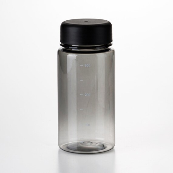 目盛り付き 常温 ウォーターボトル 350ml (ブラック) 軽量 クリアボトル 水筒 1枚目画像